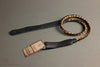 Lakota Leathers Mandolin Straps - Braided Round, Black/Tan, 43"