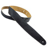 GUITAR STRAPS USA  LEATHER BLACK