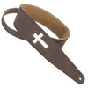 SUEDE CROSS CUTOUTS  BROWN/BONE