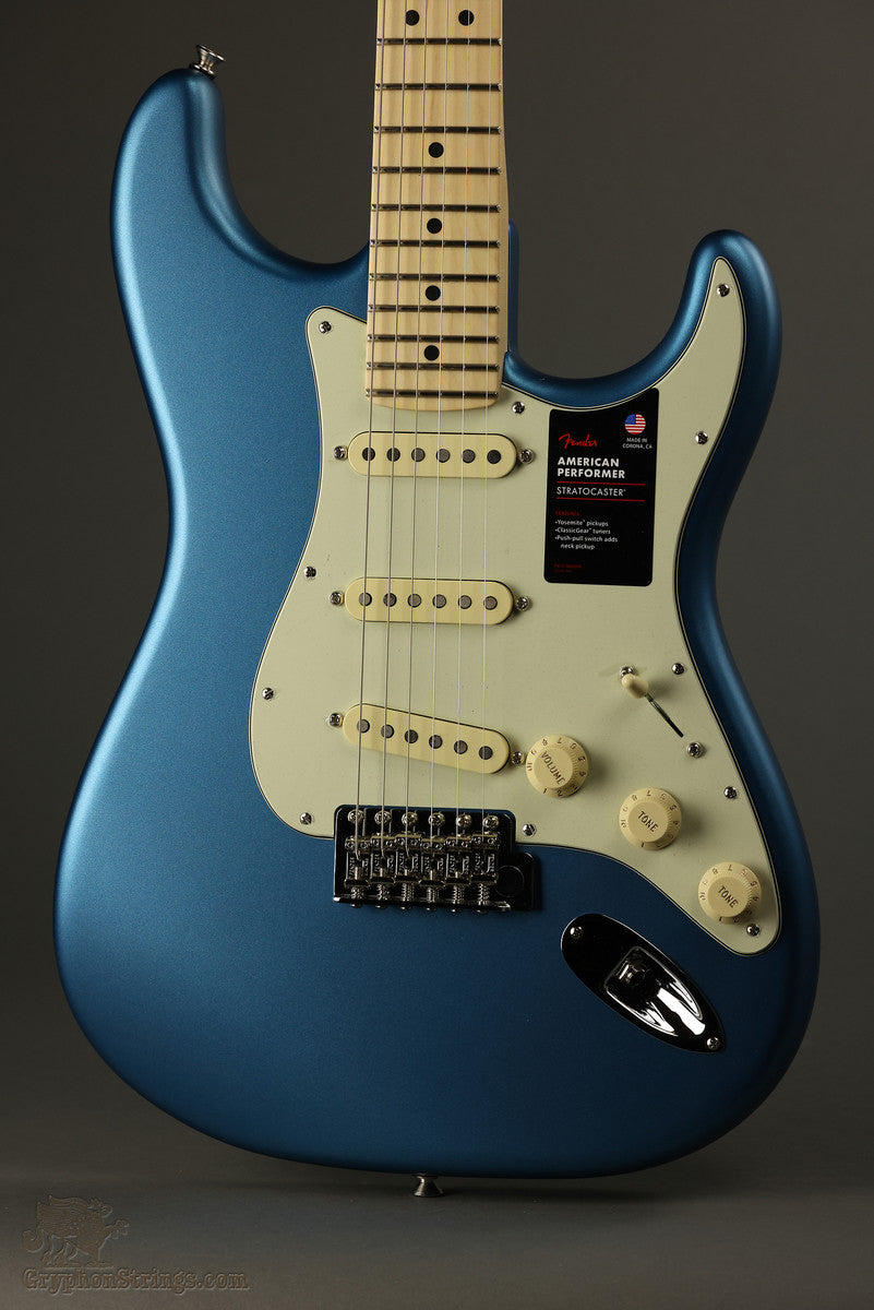 Fender American Performer Stratocaster®, Maple Fingerboard, Satin Lake  Placid Blue New